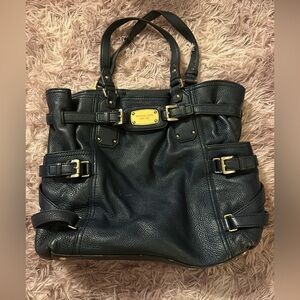 Blue Michael Kors Gansevoort large leather bag